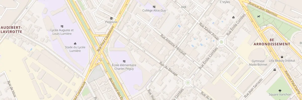 Plan du 13 Rue du Bocage à Lyon 8e Arrondissement