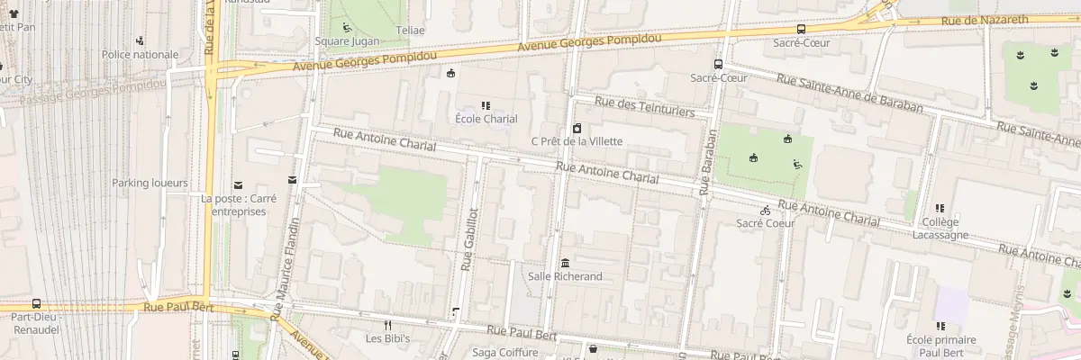 Plan du 30 Rue Antoine Charial à Lyon 3e Arrondissement