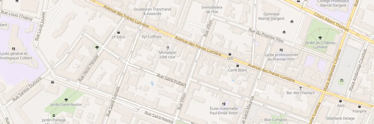 Plan du 28 Rue Villon à Lyon 8e Arrondissement
