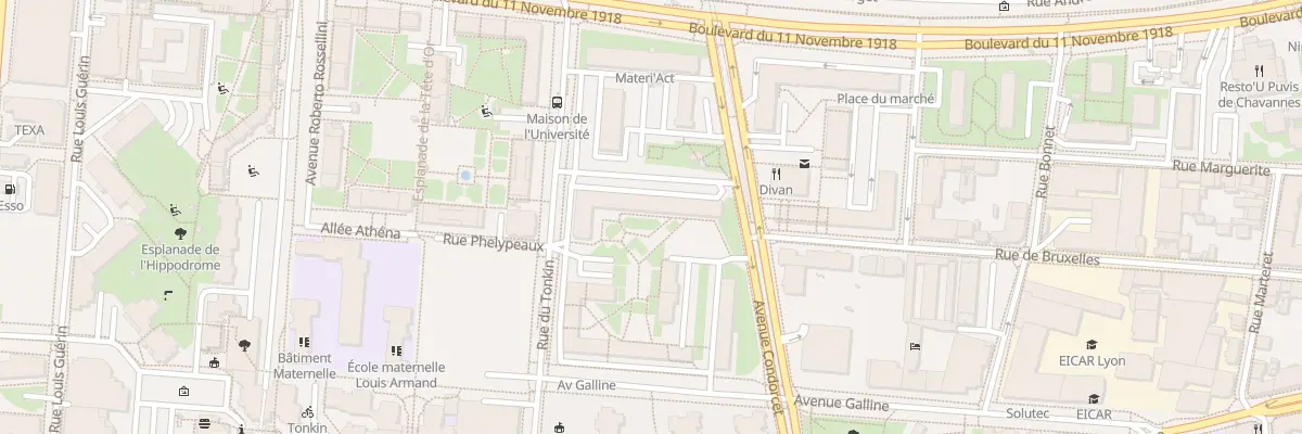 Plan du 18 Av Condorcet à Villeurbanne