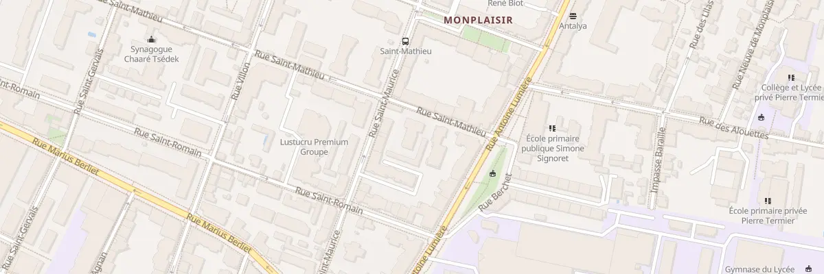 Plan du 52 Rue Saint Mathieu à Lyon 8e Arrondissement