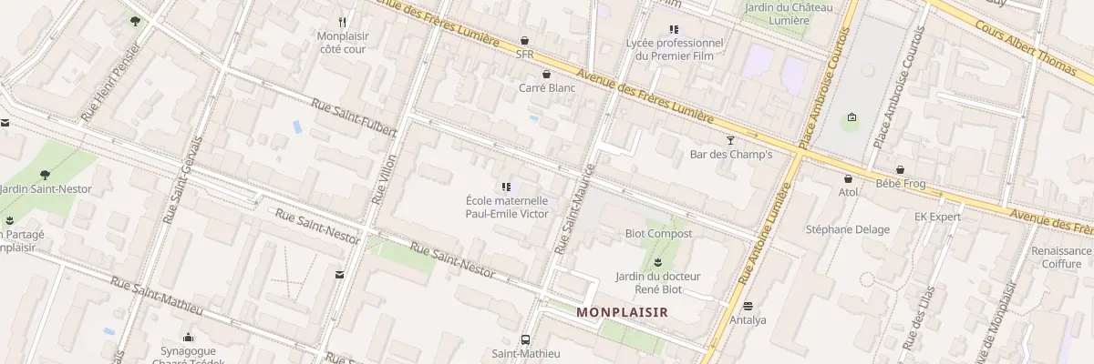Plan du 10 Rue Saint Maurice à Lyon 8e Arrondissement