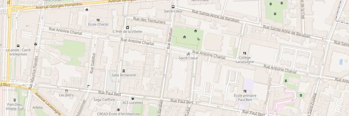 Plan du 64 Rue Antoine Charial à Lyon 3e Arrondissement
