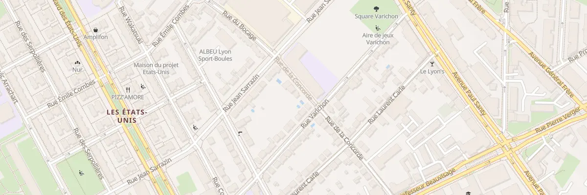 Plan du 8 Rue de la Concorde à Lyon 8e Arrondissement