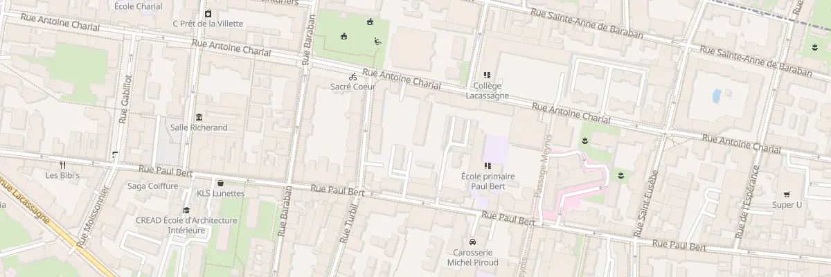 Plan du 80 Rue Antoine Charial à Lyon 3e Arrondissement