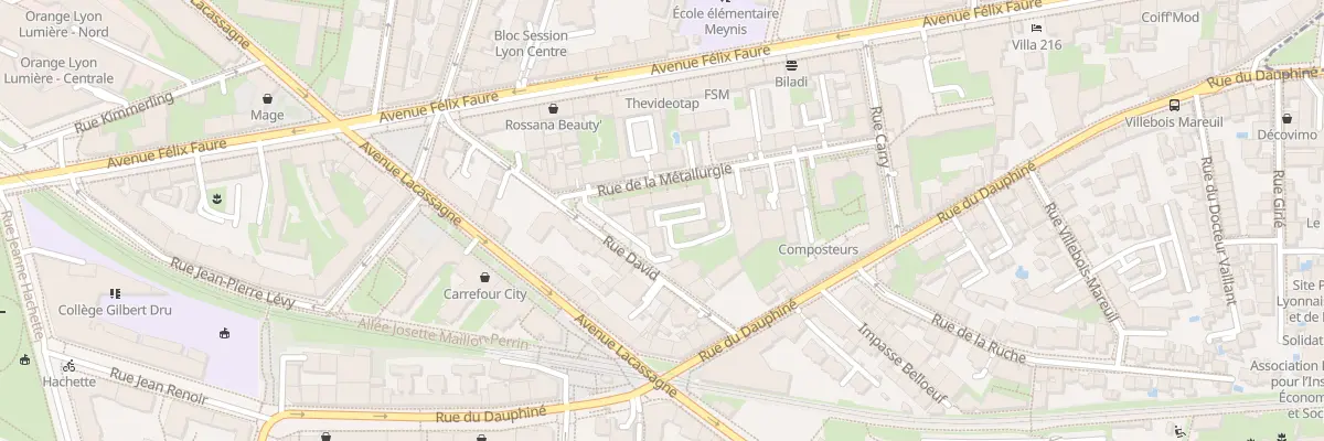 Plan du 2 Rue de la Métallurgie à Lyon 3e Arrondissement