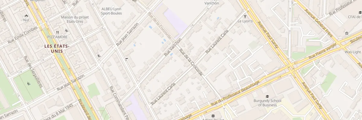 Plan du 16 Rue de la Concorde à Lyon 8e Arrondissement