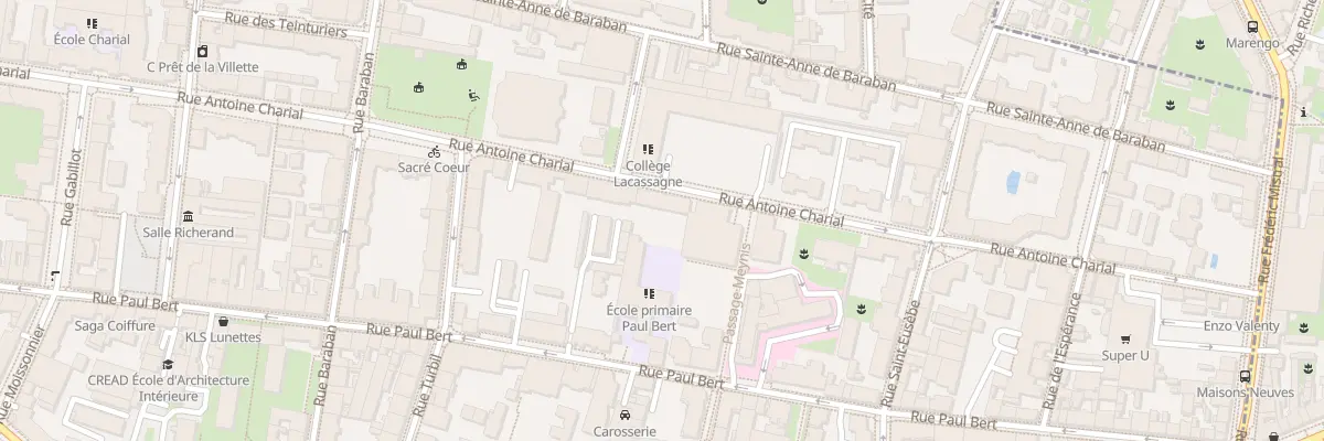 Plan du 90 Rue Antoine Charial à Lyon 3e Arrondissement