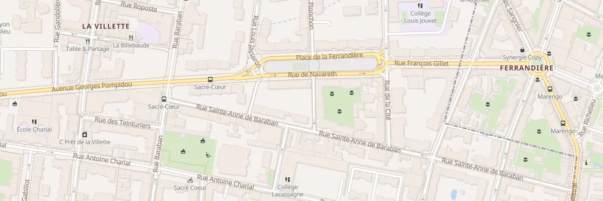 Plan du 23 Rue Ste Anne de Baraban à Lyon 3e Arrondissement