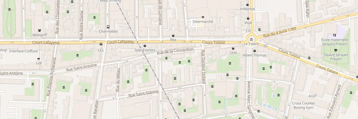 Plan du 8 Rue de la Convention à Villeurbanne