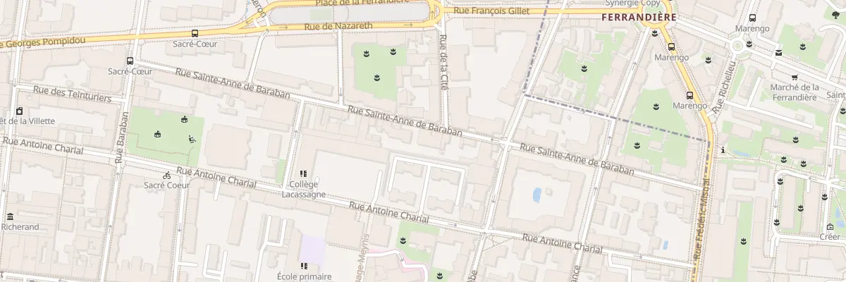 Plan du 38 Rue Ste Anne de Baraban à Lyon 3e Arrondissement