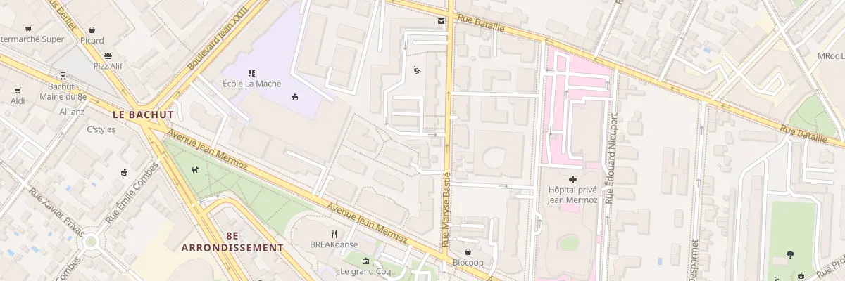 Plan du 64 Rue Maryse Bastié à Lyon 8e Arrondissement