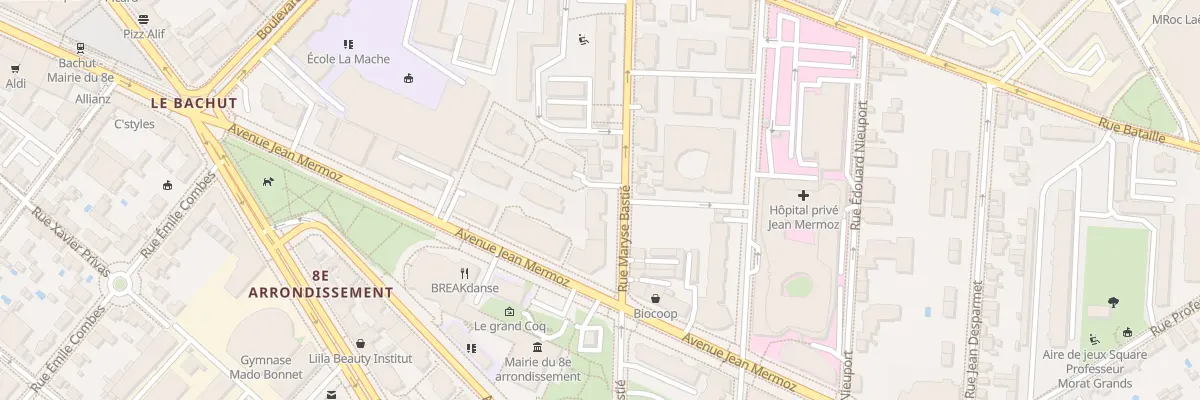 Plan du 84 Rue Maryse Bastié à Lyon 8e Arrondissement