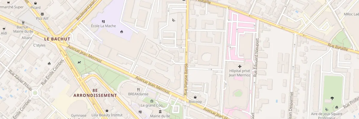 Plan du 68 Rue Maryse Bastié à Lyon 8e Arrondissement