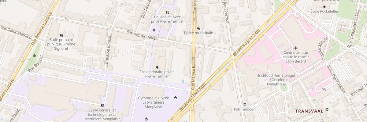 Plan du 26 Rue des Alouettes à Lyon 8e Arrondissement
