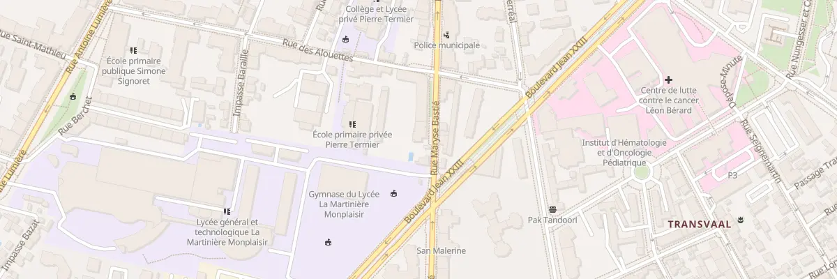 Plan du 26 Rue Maryse Bastié à Lyon 8e Arrondissement