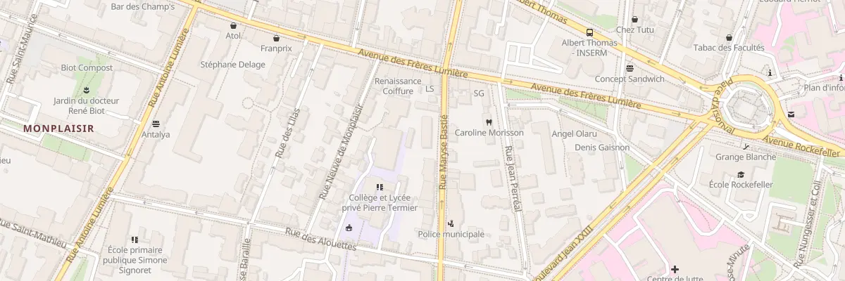 Plan du 8 Rue Maryse Bastié à Lyon 8e Arrondissement