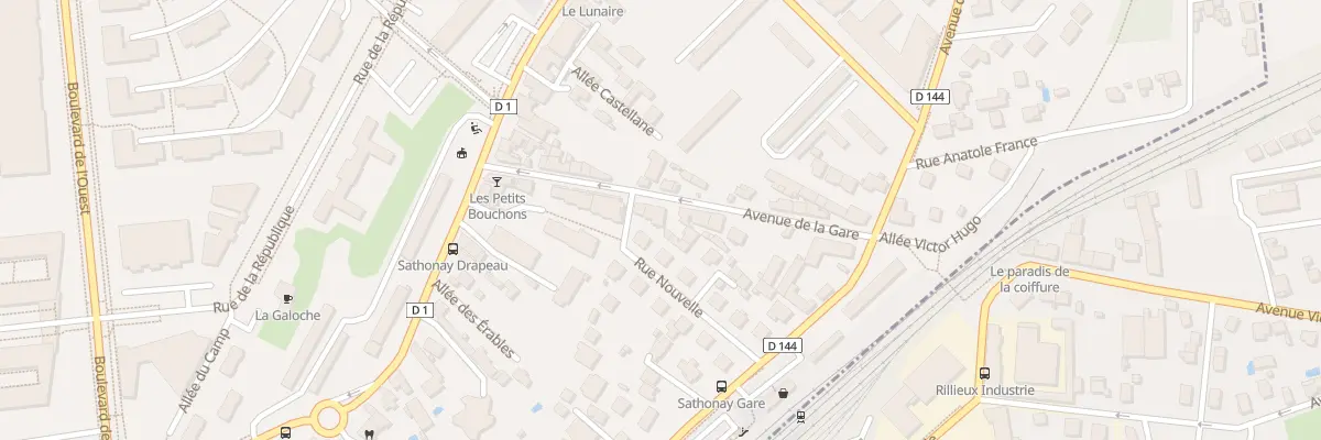Plan du 16 Av de la Gare à Sathonay-Camp