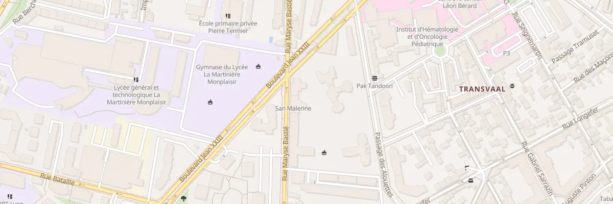 Plan du 33 Rue Maryse Bastié à Lyon 8e Arrondissement
