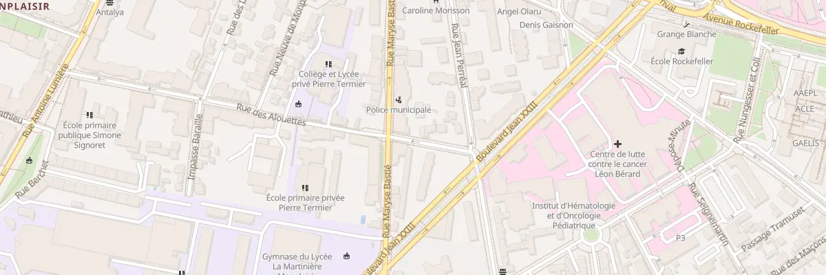 Plan du 15 Rue Maryse Bastié à Lyon 8e Arrondissement