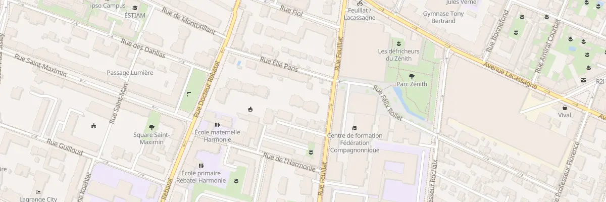 Plan du 52 Rue Feuillat à Lyon 3e Arrondissement