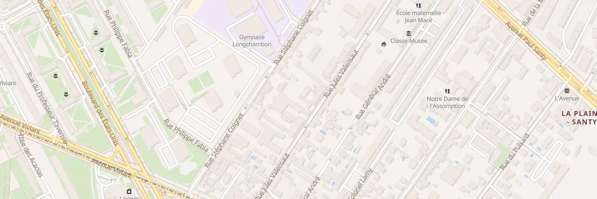 Plan du 28 Rue Jules Valensaut à Lyon 8e Arrondissement