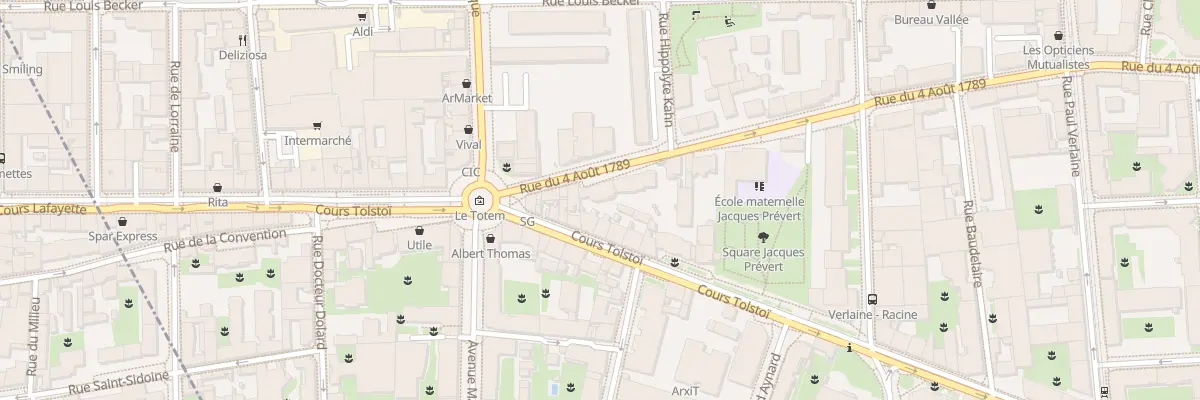 Plan du 12 Rue du Quatre Aout à Villeurbanne