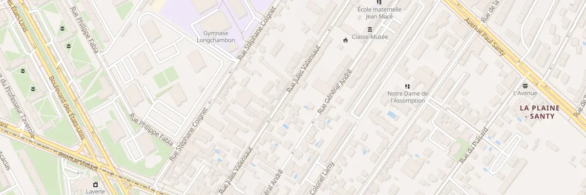 Plan du 15 Rue Jules Valensaut à Lyon 8e Arrondissement