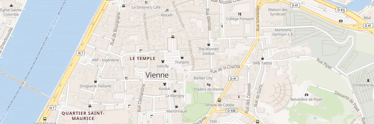 Plan du 14 Rue des Orfevres à Vienne
