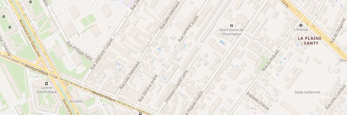 Plan du 13 Rue Général André à Lyon 8e Arrondissement