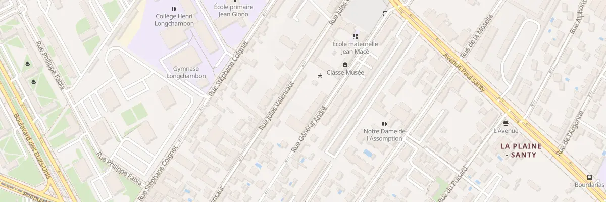 Plan du 9 Rue Jules Valensaut à Lyon 8e Arrondissement