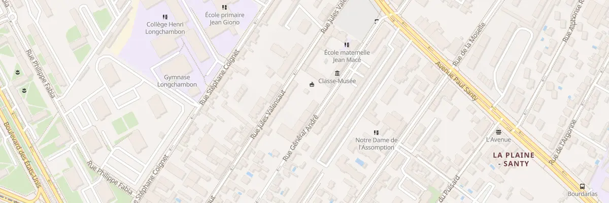 Plan du 7 Rue Jules Valensaut à Lyon 8e Arrondissement