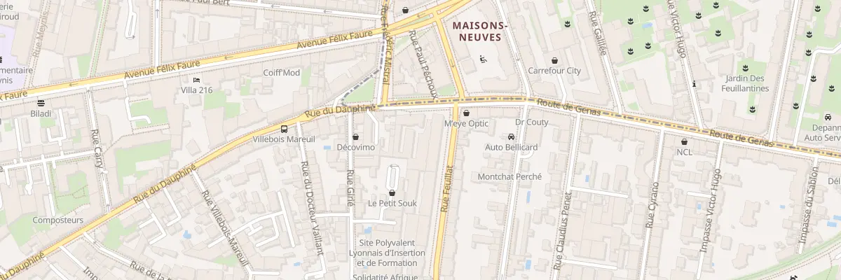 Plan du 2 Rue Feuillat à Lyon 3e Arrondissement