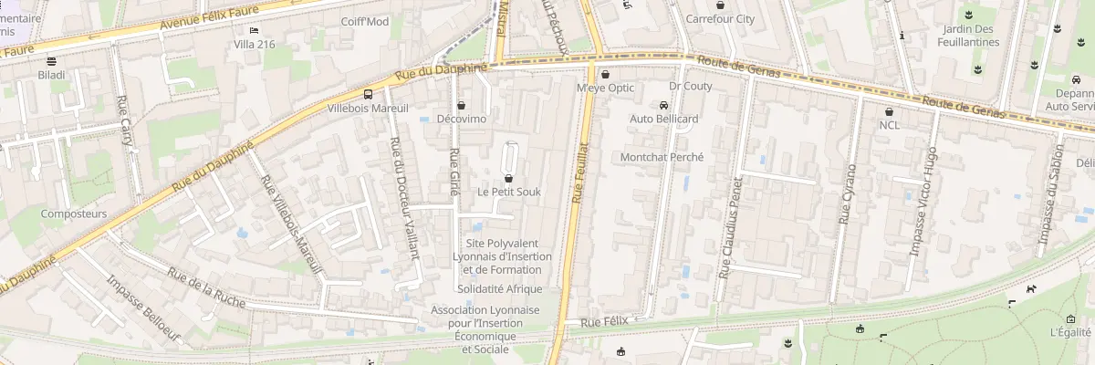 Plan du 4T Rue Feuillat à Lyon 3e Arrondissement