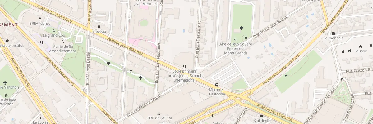 Plan du 34 Rue Jean Desparmet à Lyon 8e Arrondissement