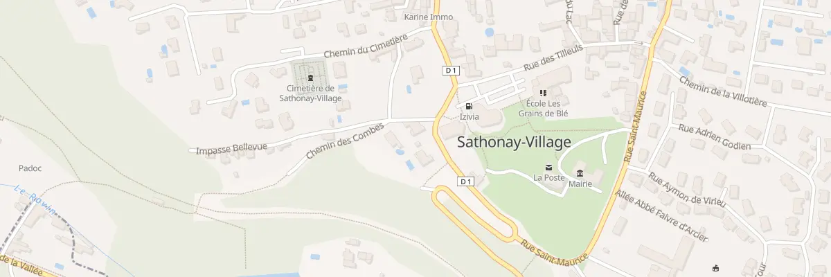 Plan du 1 Rte de St Trivier à Sathonay-Village