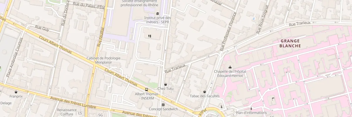 Plan du 3 Rue Trarieux à Lyon 3e Arrondissement
