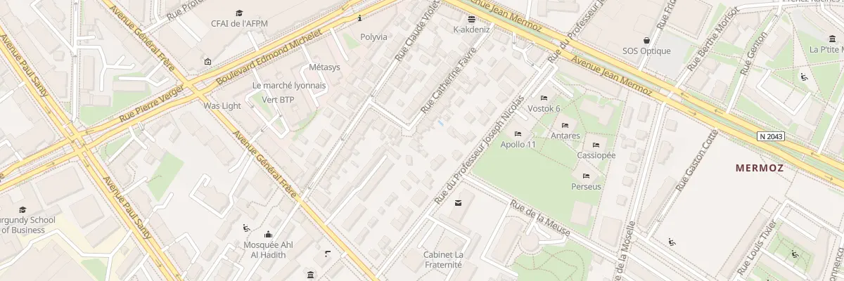 Plan du 27 Rue Catherine Favre à Lyon 8e Arrondissement