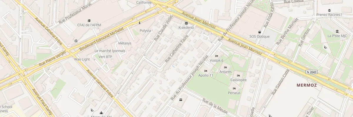Plan du 17 Rue Catherine Favre à Lyon 8e Arrondissement