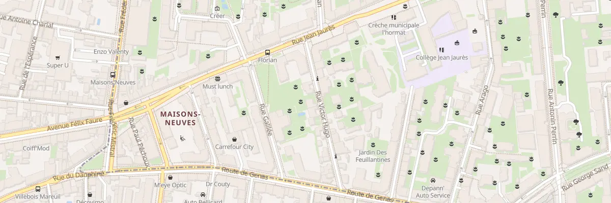 Plan du 8 Rue Victor Hugo à Villeurbanne