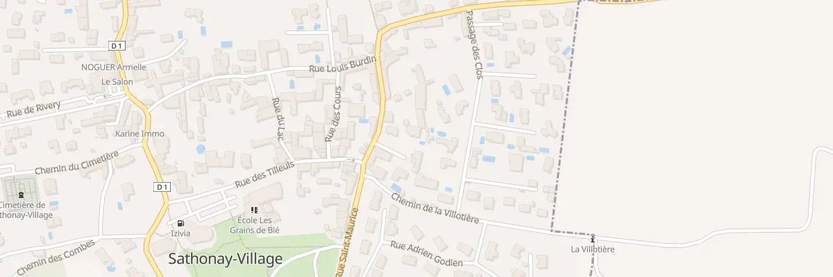 Plan du 2 Rue du Prof Andre Perrin à Sathonay-Village