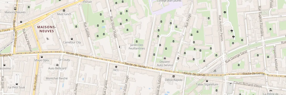 Plan du 75 Rte de Genas à Villeurbanne