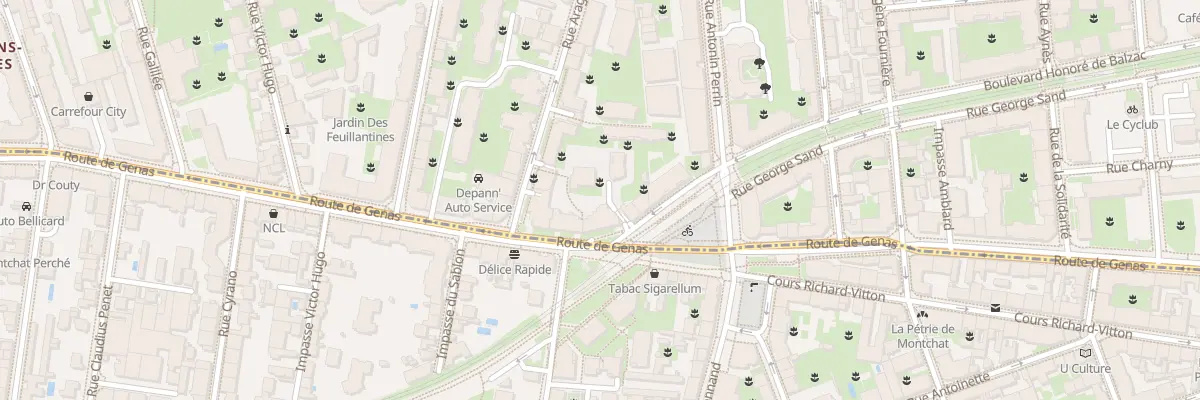 Plan du 101 Rte de Genas à Villeurbanne