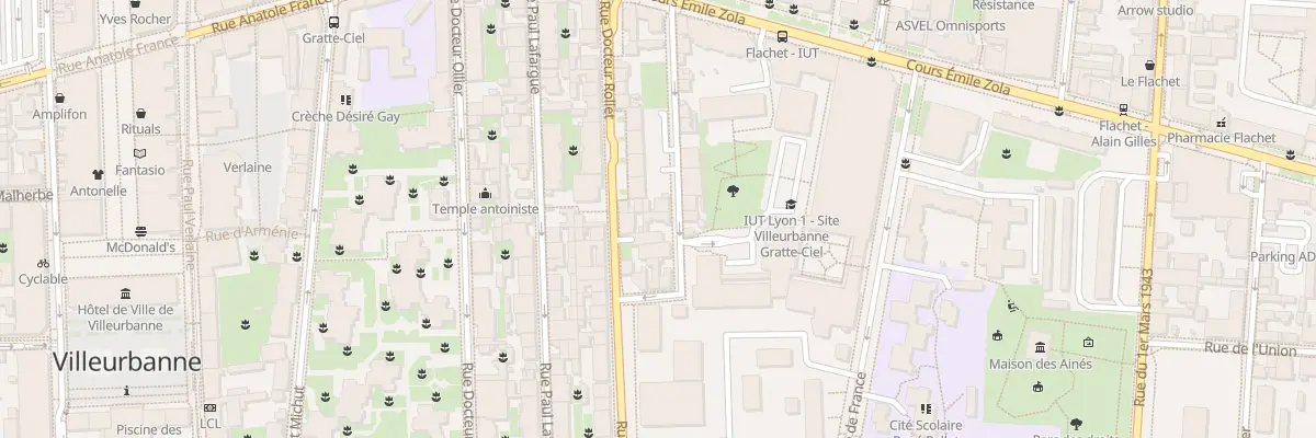 Plan du 10 Rue Raoul Durand à Villeurbanne