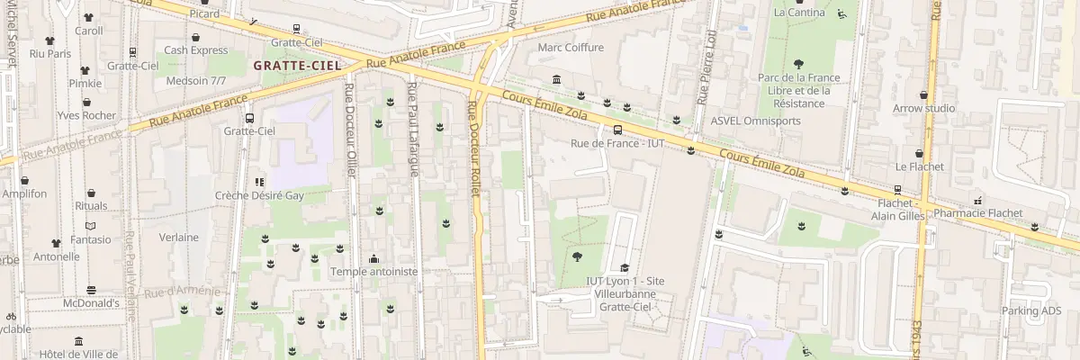 Plan du 7 Rue Raoul Durand à Villeurbanne