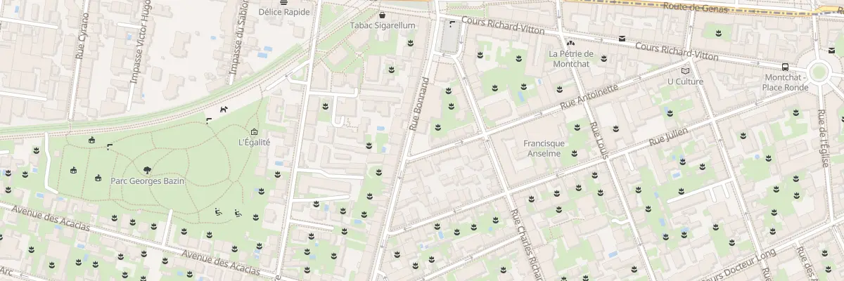 Plan du 11 Rue Bonnand à Lyon 3e Arrondissement