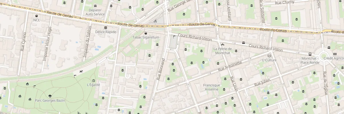 Plan du 1 Rue Bonnand à Lyon 3e Arrondissement