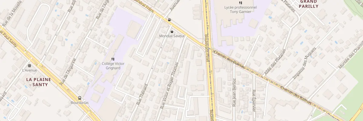 Plan du 5 Rue Victor Roger Thomas à Lyon 8e Arrondissement