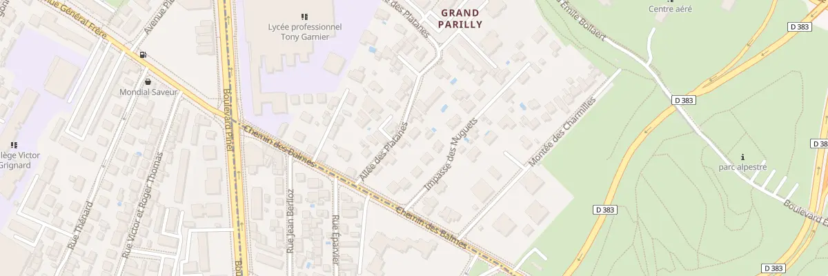 Plan du 31 All des Platanes à Bron