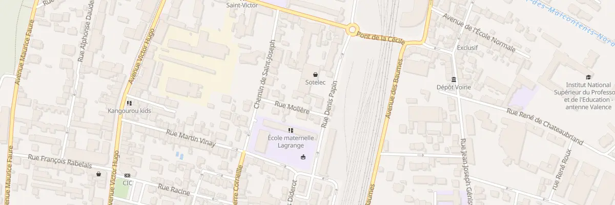 Plan du 9 Rue Molière à Valence
